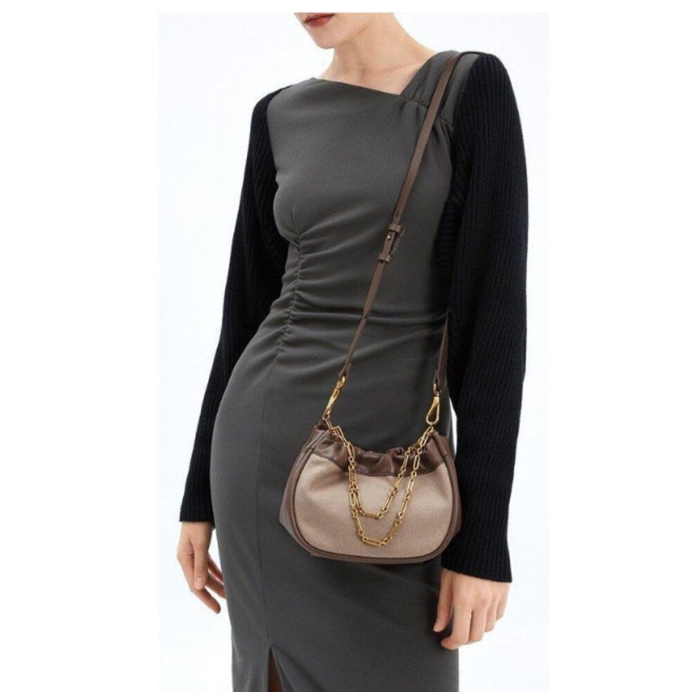 Charles & Keith Handbag/Shoulder Bag 2 Tone Brown… - image 2